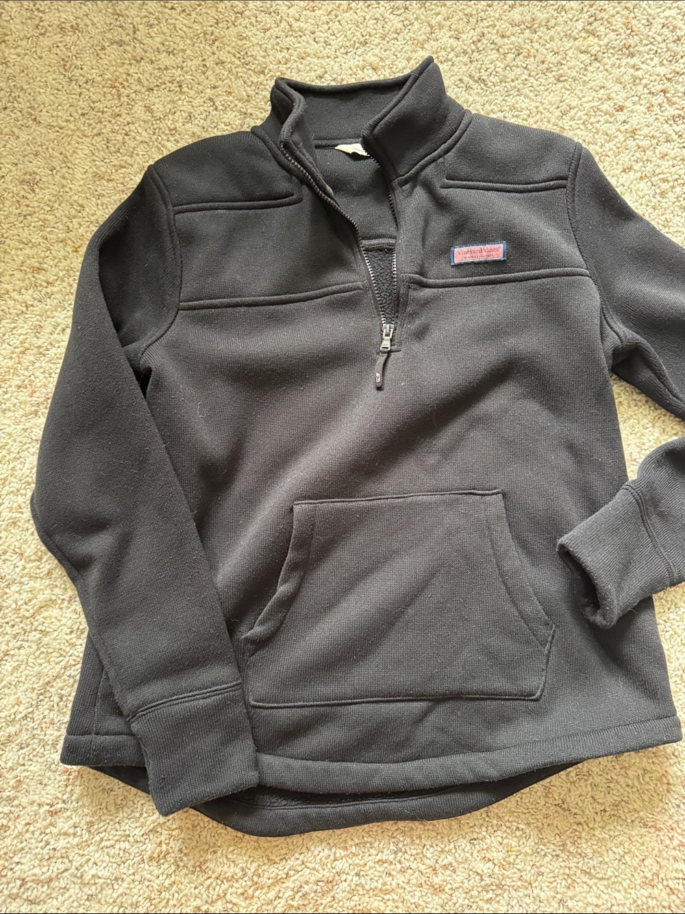 Vineyard Vines Black Men's Half-Zip Fleece Pullover